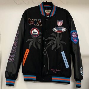 Negro League Miami Giants VarsityJacket with Colorful Accents    🖤⚾️🖤
